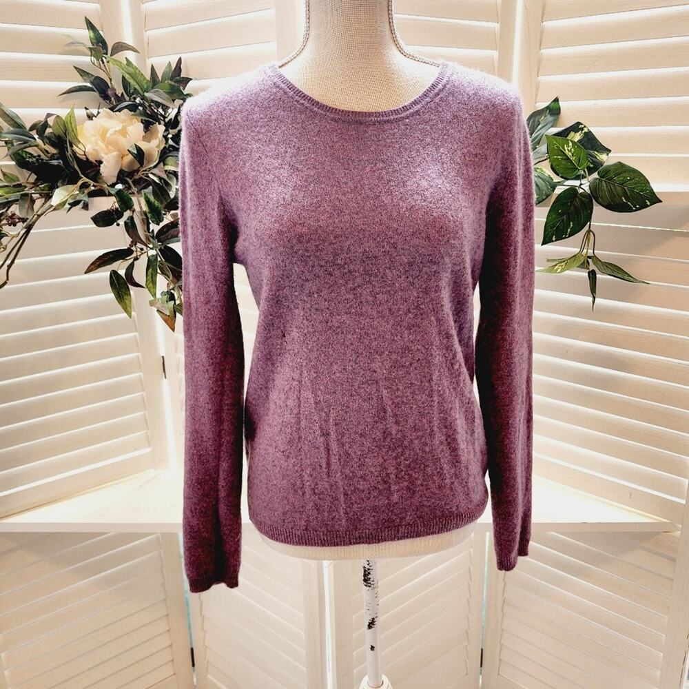 TAHARI CASHMERE PURE LUX PURPLE SWEATER SIZE XL